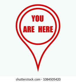 Marker location icon with you are here