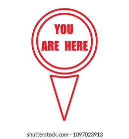 Marker location icon with you are here