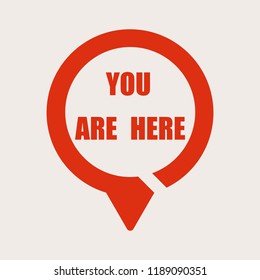 Marker location icon with are you here