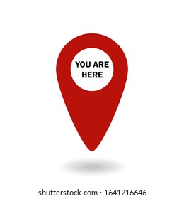 Marker location icon with you are here