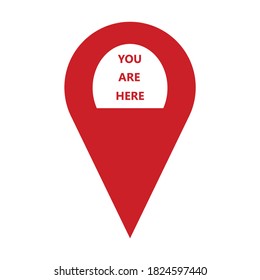 Marker location icon with you are here
