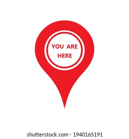 Marker location icon with you are here