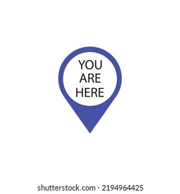 Marker location icon with you are here