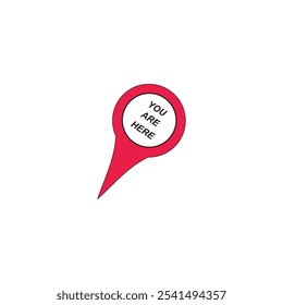 Marker location icon with you are here