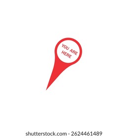 Marker location icon with you are here