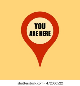 Marker location icon with you are here
