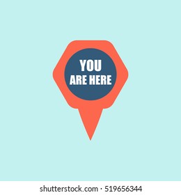 Marker location icon with you are here