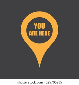 Marker location icon with you are here