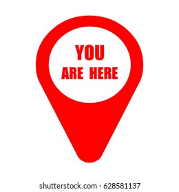 Marker location icon with you are here
