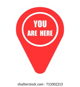 Marker location icon with you are here