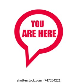 Marker location icon with you are here