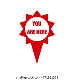 marker location icon with you are here