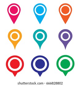 Marker location icons set