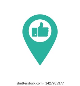 marker location like, thumb raised up, vector illustration