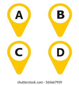 Marker location set with letters