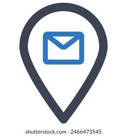 Marker mail icon. (vector illustration)
