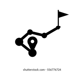 marker map black silhouette pin locate path image vector icon logo symbol