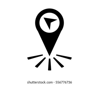 marker map black silhouette pin locate path image vector icon logo symbol