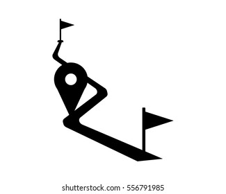 marker map black silhouette pin locate path image vector icon logo symbol