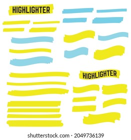 Marker Marks. Yellow Marker Text Selection Vector