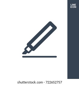 Marker minimal icon. Felt pen line vector icon for websites and mobile minimalistic flat design.