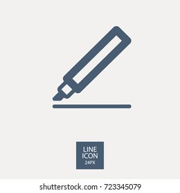 Marker minimal icon. Felt pen line vector icon for websites and mobile minimalistic flat design.