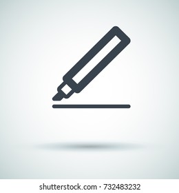 Marker minimal icon. Felt pen line vector icon for websites and mobile minimalistic flat design.