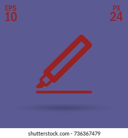 Marker minimal icon. Felt pen line vector icon for websites and mobile minimalistic flat design.