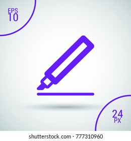 Marker minimal icon. Felt pen line vector icon for websites and mobile minimalistic flat design.