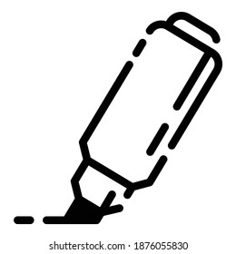 Marker Note Highlight Flat Icon Isolated On White Background