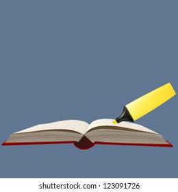 marker over a book. vector design