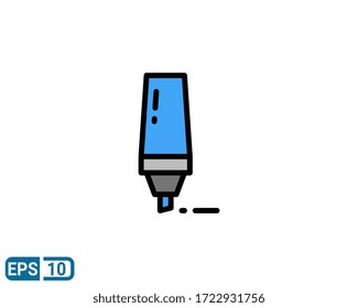 marker pen icon in filled line style. illustration vector for graphic design, website, UI isolated on white background. EPS 10
