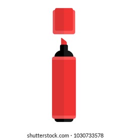 Marker pen icon in flat style isolated vector illustration on white transparent background