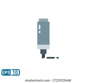 icono de la pluma de marcador en estilo plano. ilustración aislada en fondo blanco. EPS 10