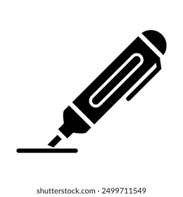 Marker pen icon free vector design illustration