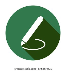 Marker pen  icon, isolated.  Flat  design.