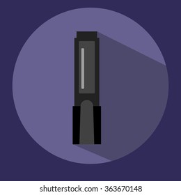 marker pen icon with long shadow. flat style vector illustration