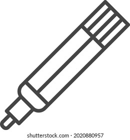 Icono de la pluma de marcador. Icono de la escuela. Conjunto de iconos de estilo de línea