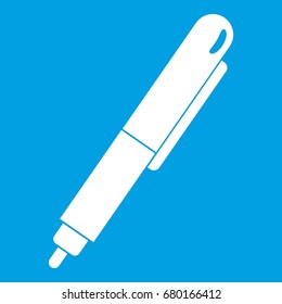 Marker pen icon white isolated on blue background vector illustration