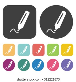 Marker Pen icons set. Vector Illustration eps10.  