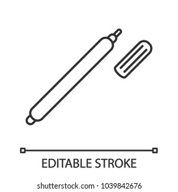 Marker pen linear icon. Thin line illustration. Highlighter. Contour symbol. Vector isolated outline drawing. Editable stroke