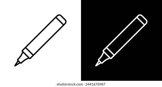 Stift- und Office-Textmarker-Symbole. Symbole für Anmerkungen und Hervorhebung von Notizen.