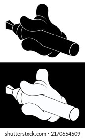 Bolígrafo de marcador sobre fondo blanco y negro. marcador de posición. ilustración vectorial