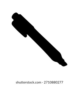 Diseño de ilustración plana de Vector de silueta de pluma de marcador.