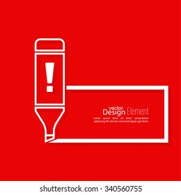  Marker pen with text box.  Notes, guidelines and tips.