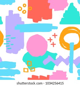  marker pen textures shapes vibrant colors seamless pattern