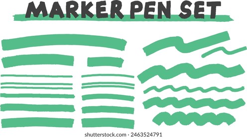 Marker pen underline brush set