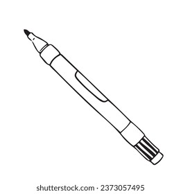 Marker pen vector illustration. Hand drawn permanent marker.