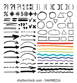 Marker Pen Written Vector Shapes Highlight Stock Vector (Royalty Free ...