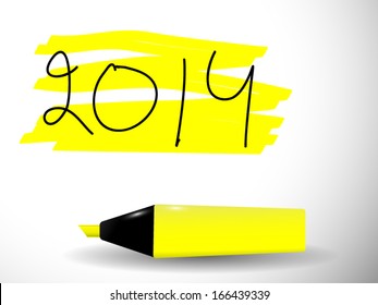 Marker pen in yellow highlightning 2014